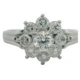 Platinum 1.04 ct Natural Brilliant Diamond Ring