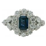 Platinum 2.01 ct Natural Sapphire & Diamond Ring