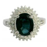 Platinum 2.38 ct Natural Sapphire & Diamond Ring