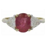 14kt Gold 2.30 ct Natural Ruby & Lab Diamond Ring