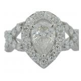 14kt Gold 2.77 ct VS Pear Cut Lab Diamond Ring