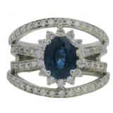 18k Gold 2.36 ct Natural Sapphire & Diamond Ring