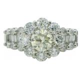Platinum 1.70 ct Natural Round Diamond Ring