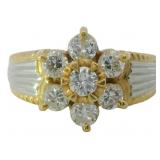 18k Gold/Platinum 1.00 ct Natural Diamond Ring