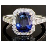14k Gold 3.00 ct Sapphire & Diamond Ring