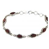 Natural Vintage Style Marquise Garnet Bracelet