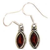 Natural Vintage Style Marquise Garnet Earrings