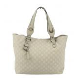 GUCCI GG Cream Leather Tote Bag
