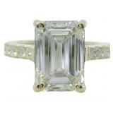 10kt Gold 5.59 ct Emerald Cut VS Lab Diamond Ring