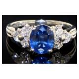 Platinum 1.91 ct Natural Sapphire & Diamond Ring