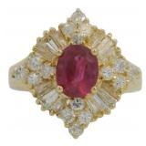 18kt Gold 2.38 ct Natural Ruby & VS Diamond Ring