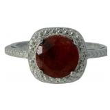 Round 2.04 ct Natural Ruby & Diamond Ring