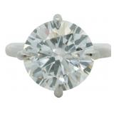 Platinum 4.00 ct Round Lab Diamond Ring