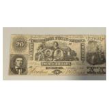 1861 Confederate States of America $20 Note