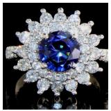 14k Gold 4.70 ct Sapphire & Diamond Ring