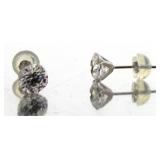 10kt Gold Round White Swarovksi Stud Earrings