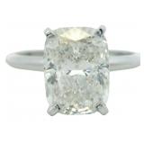 14kt Gold 3.03 ct Cushion VS Lab Diamond Ring