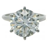 14kt Gold 4.13 ct Round Lab Diamond Ring
