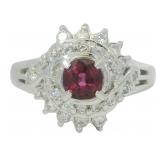Platinum 1.06ct Natural Ruby & Diamond Ring