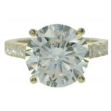 10kt Gold 5.26 ct Round Lab Diamond Ring