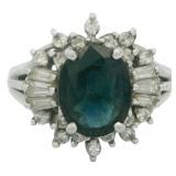 Platinum 2.42 ct Natural Sapphire & Diamond Ring