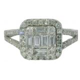 14kt White Gold 4/5 ct Natural Diamond Ring