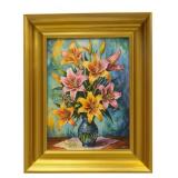 Stargazer Lily Framed Canvas by Studio Van Gogh