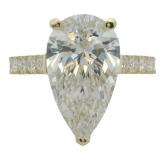 10kt Gold 5.17 ct Pear Cut VS Lab Diamond Ring