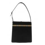 Burberry Black Nova Check Stripe Shoulder Bag