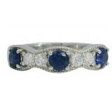 Brilliant Sapphire & Diamond Designer Ring