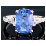 14kt Gold 4.98 ct GIA Sapphire & Diamond Ring