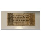 1862 50 Cent State of Virginia Bank Note