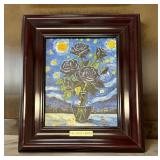 Black Roses I  Hand Painted Framed by Van Gogh LTD