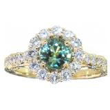 14kt Gold 1.90 ct GIA Sapphire & Diamond Ring