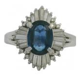 Platinum 2.08 ct Natural Sapphire & Diamond Ring