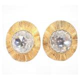 Chanel Clear Stone Oval Shape Clip-on Earrings