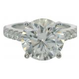 10kt Gold 4.72 ct Round VS Lab Diamond Ring