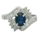Platinum 1.50 ct Natural Sapphire & Diamond Ring
