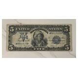 1899 $5 Silver Certificate Indian Chief Note