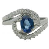 Platinum 1.41 ct Natural Sapphire & Diamond Ring