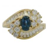 18kt Gold 1.50 ct Natural Sapphire & Diamond Ring