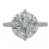 Platinum 4.02 ct Round Lab Diamond Ring