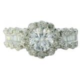 Platinum 1.68 ct Natural Round VS Diamond Ring