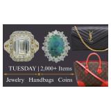 Tuesday April 28th Jewelry, Coins, Handbags & Collectibles!