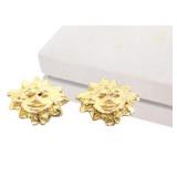 Hermes Gold Smiley Sun Fashion Earrings