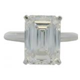 14k Gold 5.07 ct Emerald Cut VS Diamond Ring