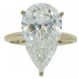 14kt Gold 4.01 ct Pear Cut VS Lab Diamond Ring