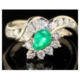 Platinum 1.09 ct Natural Emerald & VS Diamond Ring