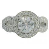 14kt Gold 2.75 ct Round VS Lab Diamond Ring