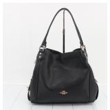 Coach Leather Turn Lock Handbag